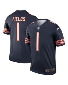 Men's Chicago Bears #1 Justin Fields Navy Stitched Football Jersey