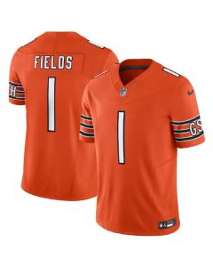 Men's Chicago Bears #1 Justin Fields Orange 2023 F.U.S.E. Vapor Untouchable Limited Stitched Football Jersey
