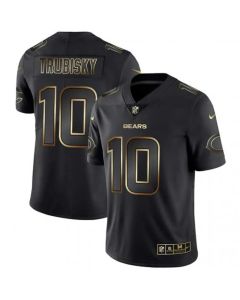 Men's Chicago Bears #10 Mitchell Trubisky 2019 Black Gold Edition Stitched NFL Jersey