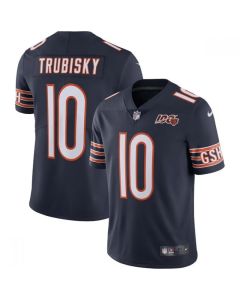 Men's Chicago Bears #10 Mitchell Trubisky Navy 2019 100th Season Limited Stitched NFL Jersey