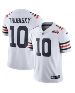 Men's Chicago Bears #10 Mitchell Trubisky White 2019 100th Season Limited Stitched NFL Jersey