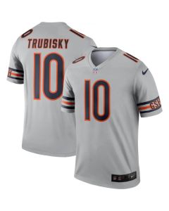 Men's Chicago Bears #10 Trubisky Silver Inverted Legend Stitched NFL Jersey