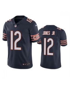 Men's Chicago Bears #12 Velus Jones Jr. Navy Vapor untouchable Limited Stitched Jersey