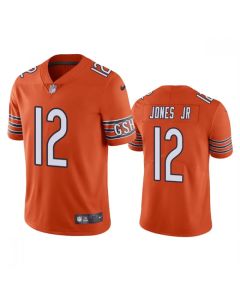Men's Chicago Bears #12 Velus Jones Jr. Orange Vapor untouchable Limited Stitched Jersey
