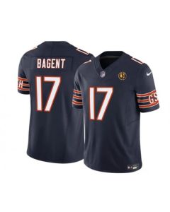 Men's Chicago Bears #17 Tyson Bagent Navy 2023 F.U.S.E. With John Madden Patch Vapor Limited Stitched Football Jersey