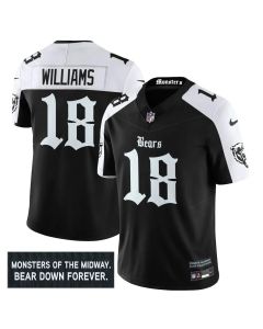 Men's Chicago Bears #18 Caleb Williams Black Alternate 'Gothic Monsters Edition' Vapor F.U.S.E. Limited Jersey (Black)