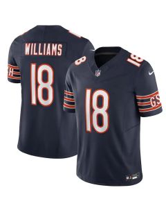 Men's Chicago Bears #18 Caleb Williams Navy 2024 NFL Draft First Round Pick Player F.U.S.E. Vapor Untouchable Limited Stitched Football Jersey