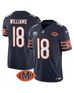 Men's Chicago Bears #18 Caleb Williams Navy 2025 F.U.S.E. With 1-Star C Patch And VMH Patch Vapor Untouchable Limited Stitched Football Jersey (Navy)