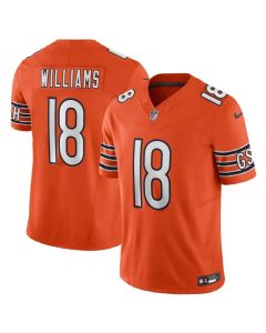 Men's Chicago Bears #18 Caleb Williams Orange 2024 NFL Draft First Round Pick Player F.U.S.E. Vapor Untouchable Limited Stitched Football Jersey