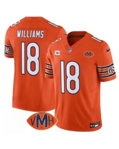 Men's Chicago Bears #18 Caleb Williams Orange 2025 F.U.S.E. With 1-Star C Patch And VMH Patch Vapor Untouchable Limited Stitched Football Jersey