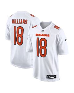 Men's Chicago Bears #18 Caleb Williams Tundra White Fashion Game Jersey