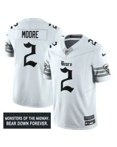Men's Chicago Bears #2 DJ Moore White 'Gothic Monsters Edition' Vapor F.U.S.E. Limited Jersey
