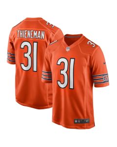 Men's Chicago Bears #31 Dillon Thieneman Orange 2026 NFL Draft Game Jersey