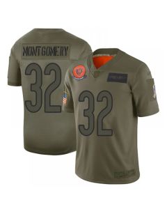 Men's Chicago Bears #32 David Montgomery 2019 Camo Salute To Service Limited Stitched NFL Jersey