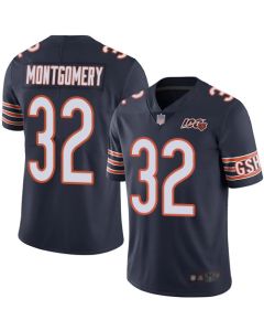 Men's Chicago Bears #32 David Montgomery Navy 2019 100th Season Vapor Untouchable Limited NFL Jersey