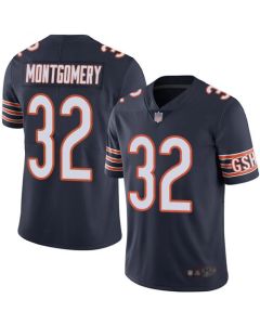 Men's Chicago Bears #32 David Montgomery Navy Vapor Untouchable Limited Stitched NFL Jersey