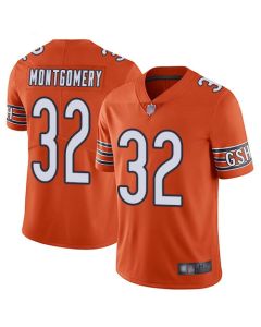 Men's Chicago Bears #32 David Montgomery Orange Vapor Untouchable Limited Stitched NFL Jersey