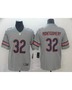 Men's Chicago Bears #32 David Montgomery Silver Inverted Legend Stitched NFL Jersey