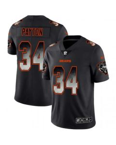Men's Chicago Bears #34 Walter Payton 2019 Black Smoke Fashion Limited Stitched NFL Jersey