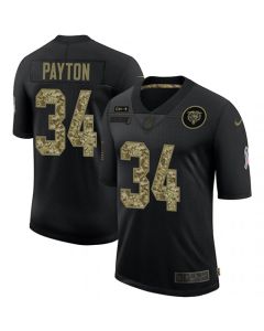 Men's Chicago Bears #34 Walter Payton 2020 Black Camo Salute To Service Limited Stitched Jersey