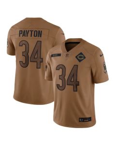 Men's Chicago Bears #34 Walter Payton 2023 Brown Salute To Service Limited Stitched Football Jersey
