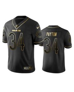 Men's Chicago Bears #34 Walter Payton Black 2019 Golden Edition Limited Stitched NFL Jersey