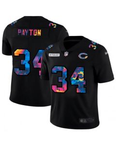 Men's Chicago Bears #34 Walter Payton Black Crucial Catch Limited Stitched Jersey