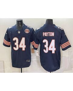 Men's Chicago Bears #34 Walter Payton Black With Patch Vapor F.U.S.E. Limited Jersey