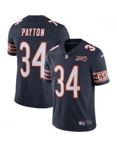 Men's Chicago Bears #34 Walter Payton Navy 2019 100th Season Limited Stitched NFL Jersey