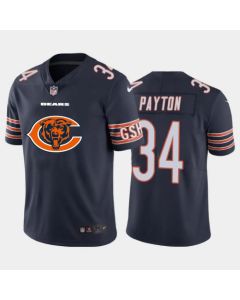 Men's Chicago Bears #34 Walter Payton Navy 2020 Team Big Logo Limited Stitched Jersey