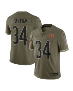 Men's Chicago Bears #34 Walter Payton Olive 2022 Salute To Service Limited Stitched Jersey