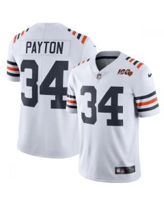 Men's Chicago Bears #34 Walter Payton White 2019 100th Season Limited Stitched NFL Jersey