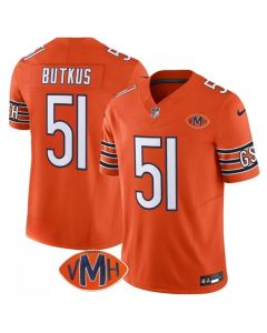 Men's Chicago Bears #51 Dick Butkus Orange 2025 F.U.S.E. With VMH Patch Vapor Untouchable Limited Stitched Football Jersey