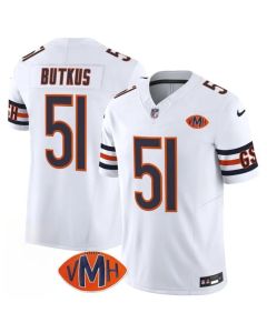Men's Chicago Bears #51 Dick Butkus White 2025 F.U.S.E. With VMH Patch Vapor Untouchable Limited Stitched Football Jersey (White)