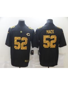 Men's Chicago Bears #52 Khalil Mack 2020 Black Leopard Print Fashion Limited Stitched Jersey