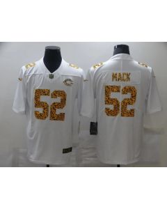Men's Chicago Bears #52 Khalil Mack 2020 White Leopard Print Fashion Limited Stitched Jersey
