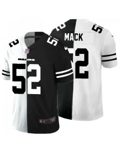 Men's Chicago Bears #52 Khalil Mack Black & White Split Limited Stitched Jersey