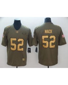 Men's Chicago Bears #52 Khalil Mack Gold Anthracite Olive Salute To Service Limited Stitched NFL Jersey