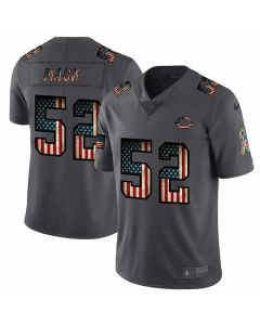 Men's Chicago Bears #52 Khalil Mack Grey 2019 Salute To Service USA Flag Fashion Limited Stitched NFL Jersey