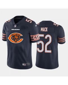 Men's Chicago Bears #52 Khalil Mack Navy 2020 Team Big Logo Limited Stitched Jersey