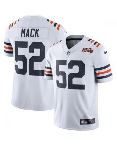 Men's Chicago Bears #52 Khalil Mack White 2019 100th Season Limited Stitched NFL Jersey