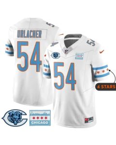 Men's Chicago Bears #54 Brian Urlacher White City Edition With Chicago Flag Vapor F.U.S.E. Untouchable Limited Jersey (White)