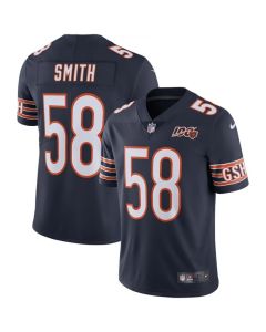 Men's Chicago Bears #58 Roquan Smith Navy 2019 100th Season Limited Stitched NFL Jersey