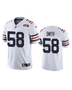 Men's Chicago Bears #58 Roquan Smith White 2019 100th Season Limited Stitched NFL Jersey