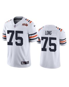 Men's Chicago Bears #75 Kyle Long White 2019 100th Season Limited Stitched NFL Jersey