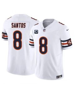 Men's Chicago Bears #8 Cairo Santos White 2026 2-Star C Patch Vapor F.U.S.E. Untouchable Limited Jersey