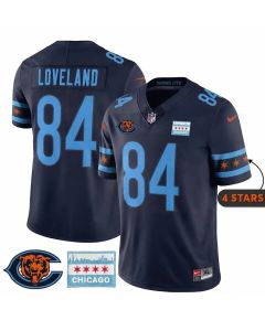 Men's Chicago Bears #84 Colston Loveland Navy City Edition With Chicago Flag Vapor F.U.S.E. Untouchable Limited Jersey