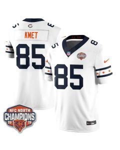 Men's Chicago Bears #85 Cole Kmet White 2025 Champions Vapor F.U.S.E. Limited Jersey (White)