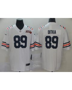 Men's Chicago Bears #89 Mike Ditka White 2019 100th Season Limited Stitched NFL Jersey