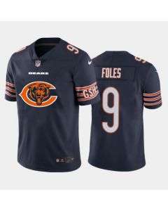 Men's Chicago Bears #9 Nick Foles Navy 2020 Team Big Logo Limited Stitched Jersey